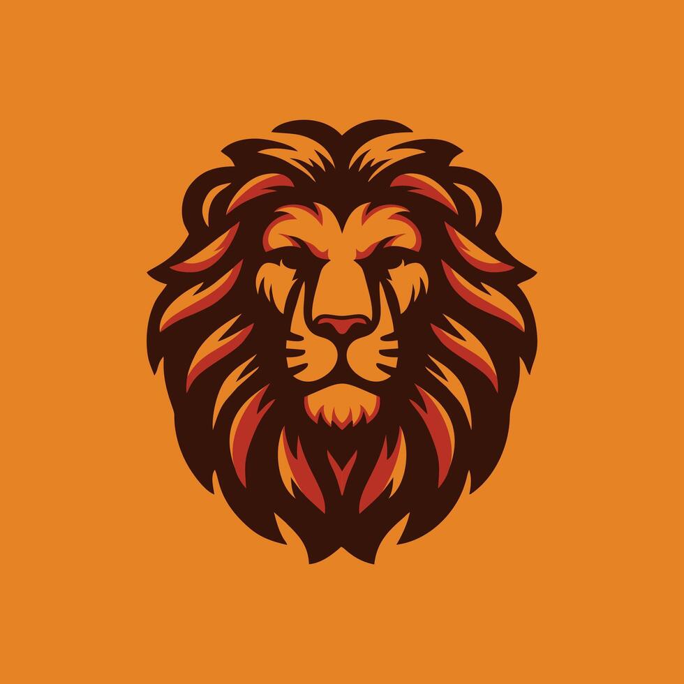 Free Design of lion head logo with simple style vector