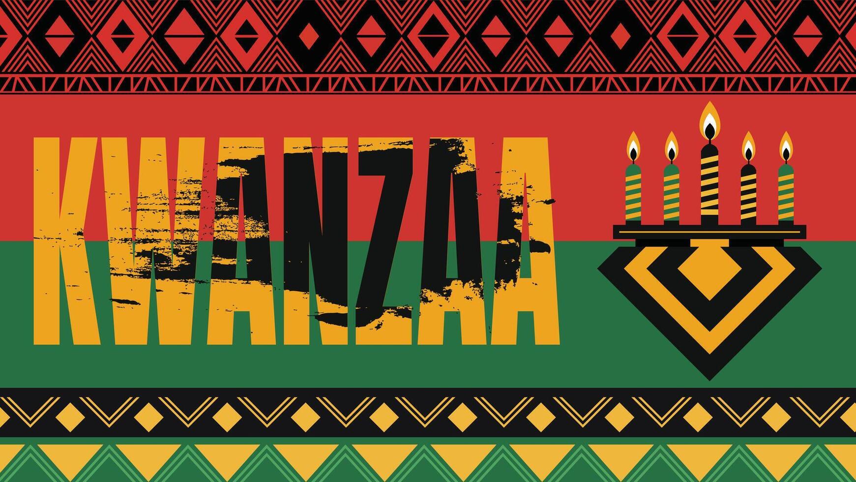 kwanzaa social media post banner design template set use to background, banner, placard, card, and poster design template with text inscription and standard color vector