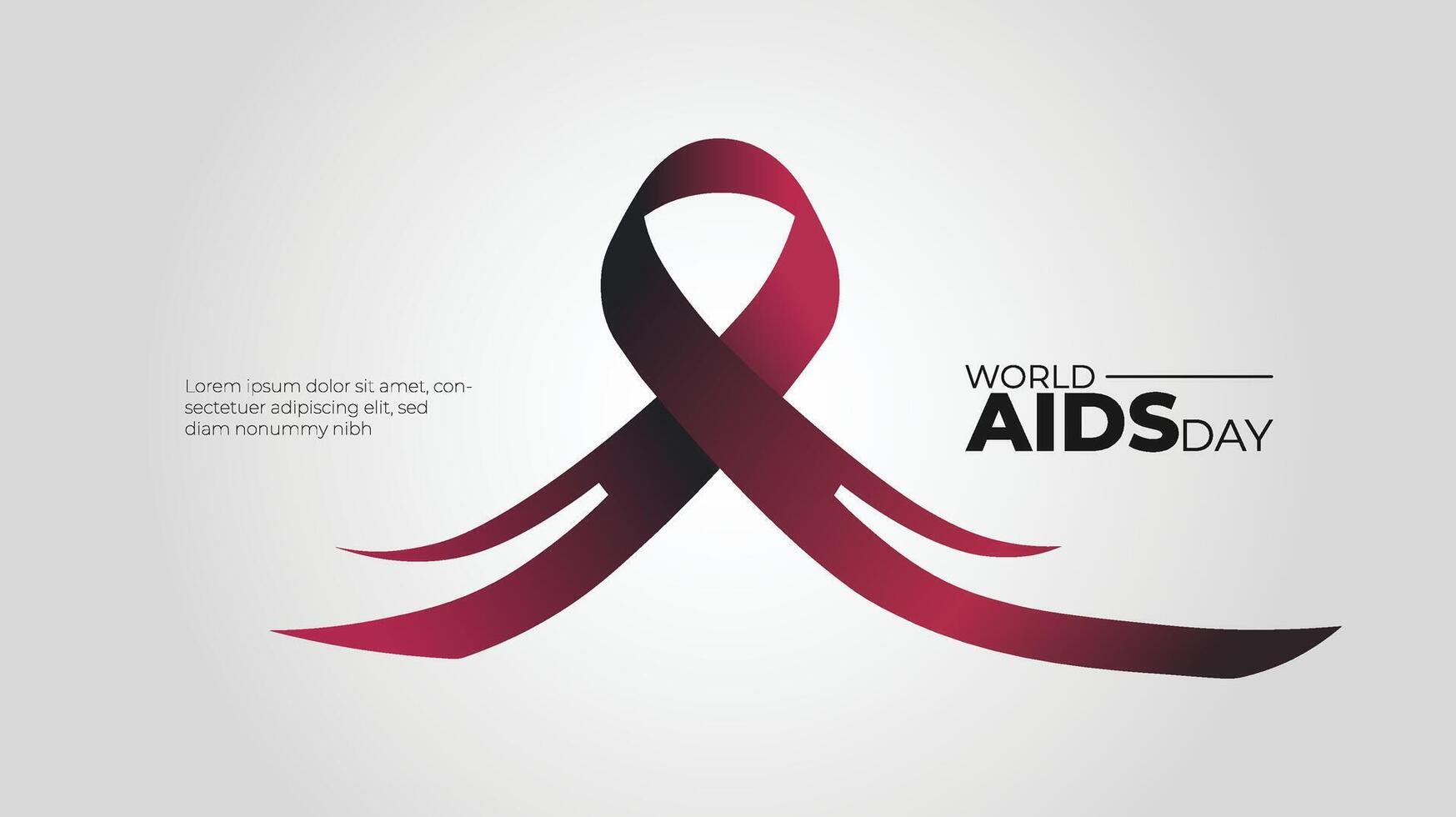 World aids day background with red ribbon vector