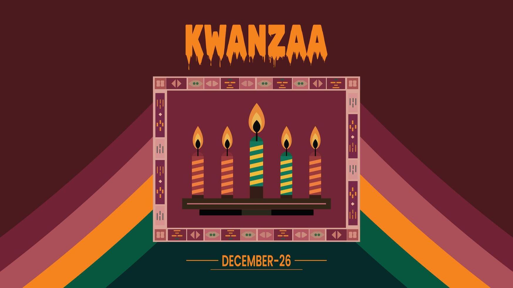 A poster with the words kwanzaa on it vector