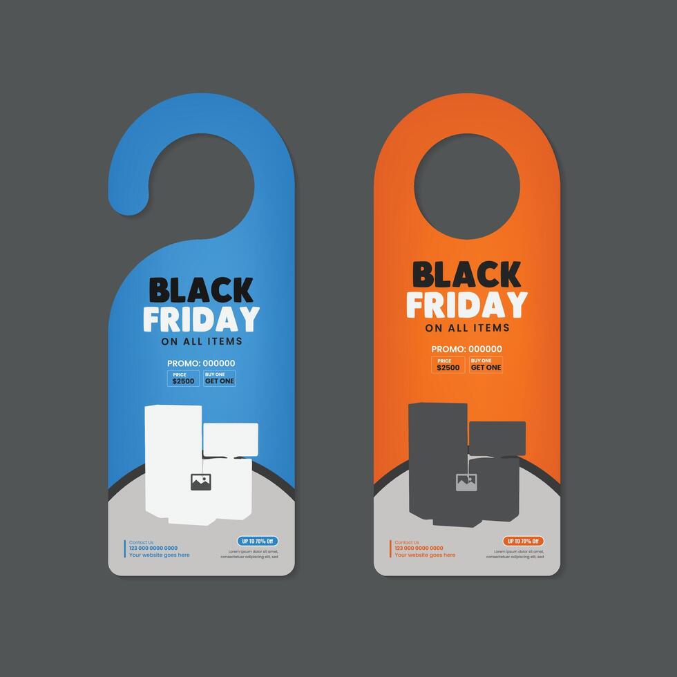 Black Friday Mega Sale presentation level and tags Design Template with two variations vector