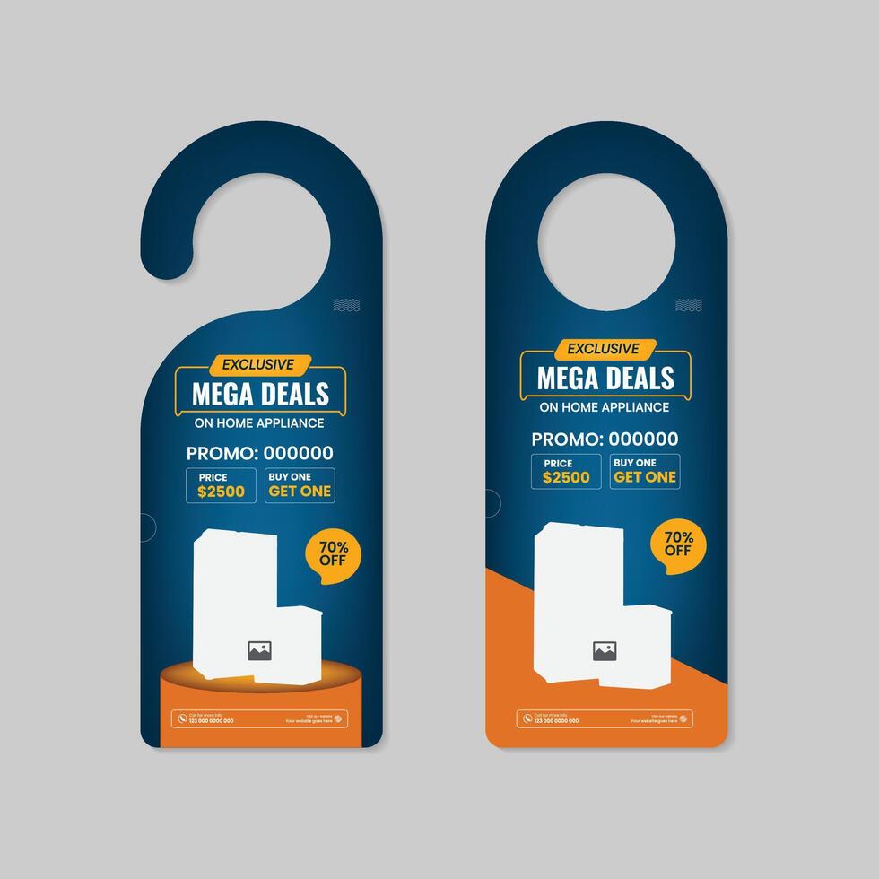 Home Appliance Sale presentation door hanger Template with two variations vector