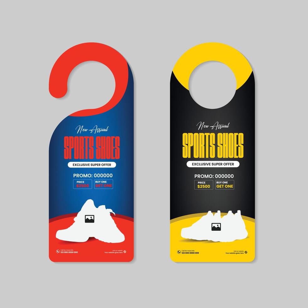 New Arrival Men's door hanger Template two concept variation bundle vector
