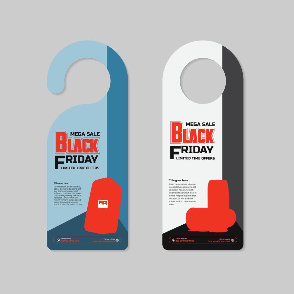 Black Friday product sale door hanger design template with Two Color Variation Design vector