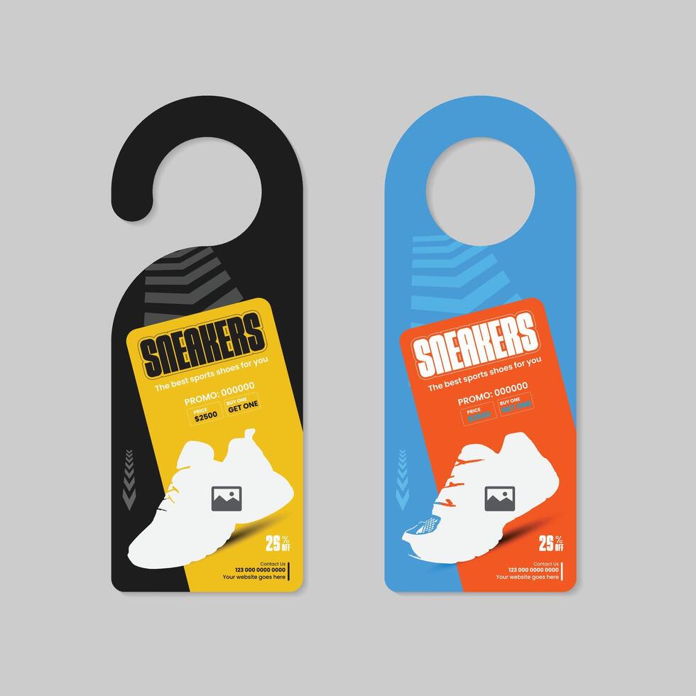 Best Collection of Men's Design for door hanger Design, New Arrival Fashion Shoe standee banner Design Template two concept variation bundle vector