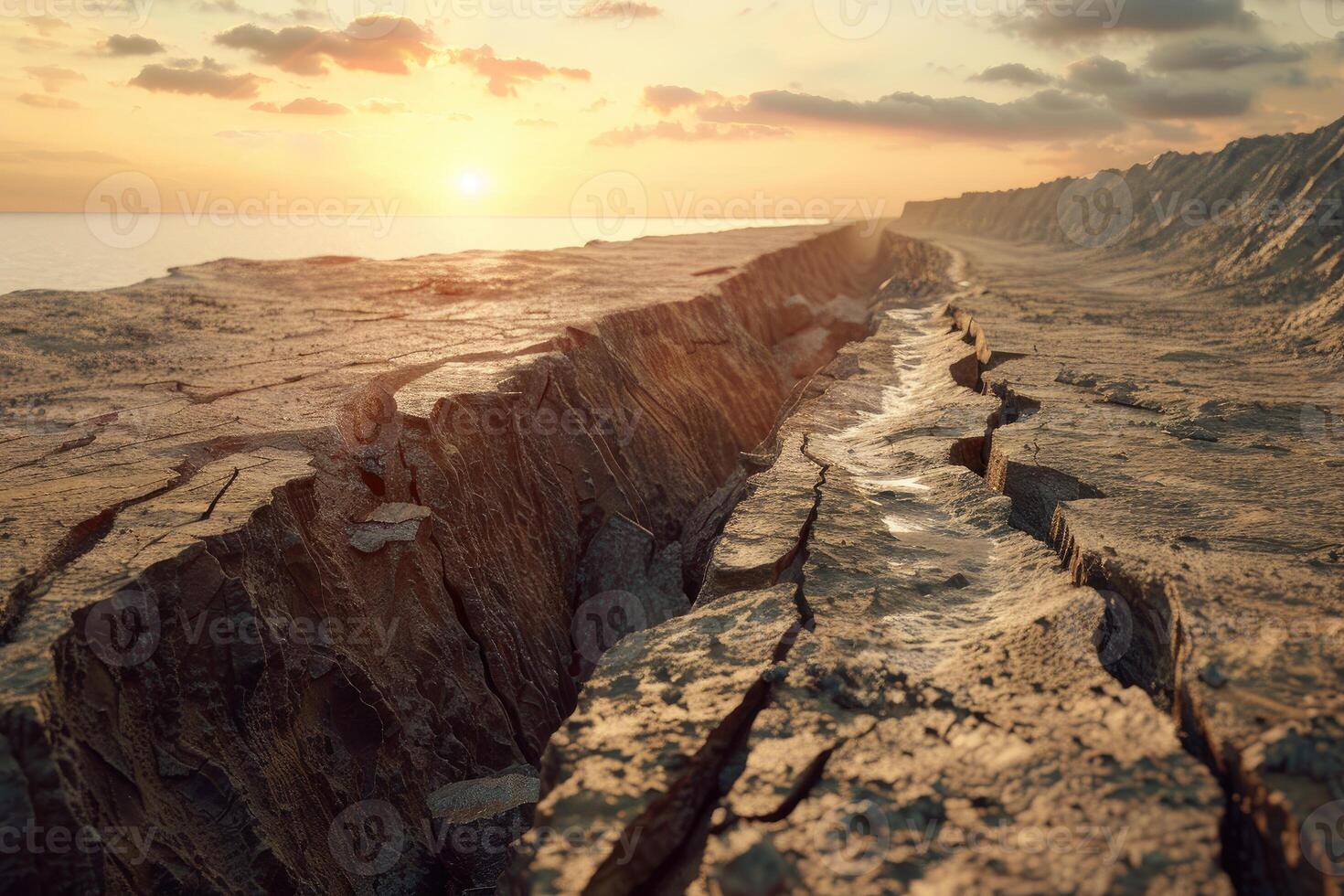 Faults of the earth crust, consequence of the earthquake photo