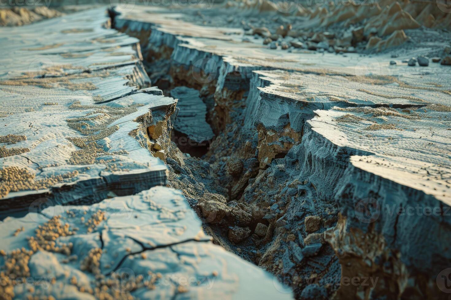 Faults of the earth crust, consequence of the earthquake photo