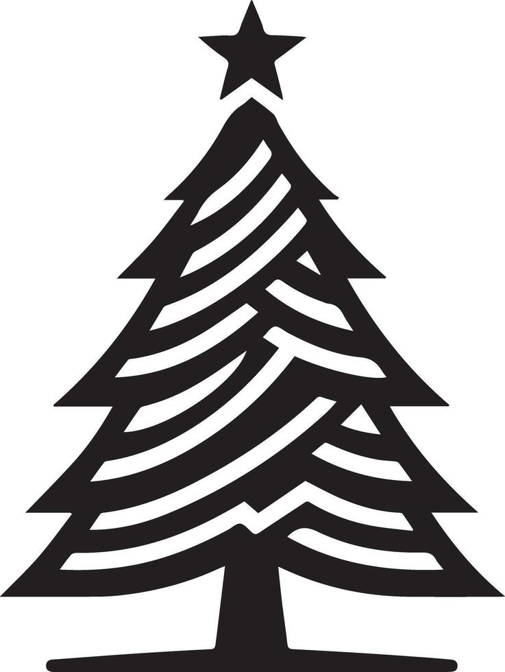 Chic Monochromatic Christmas Tree Illustration vector