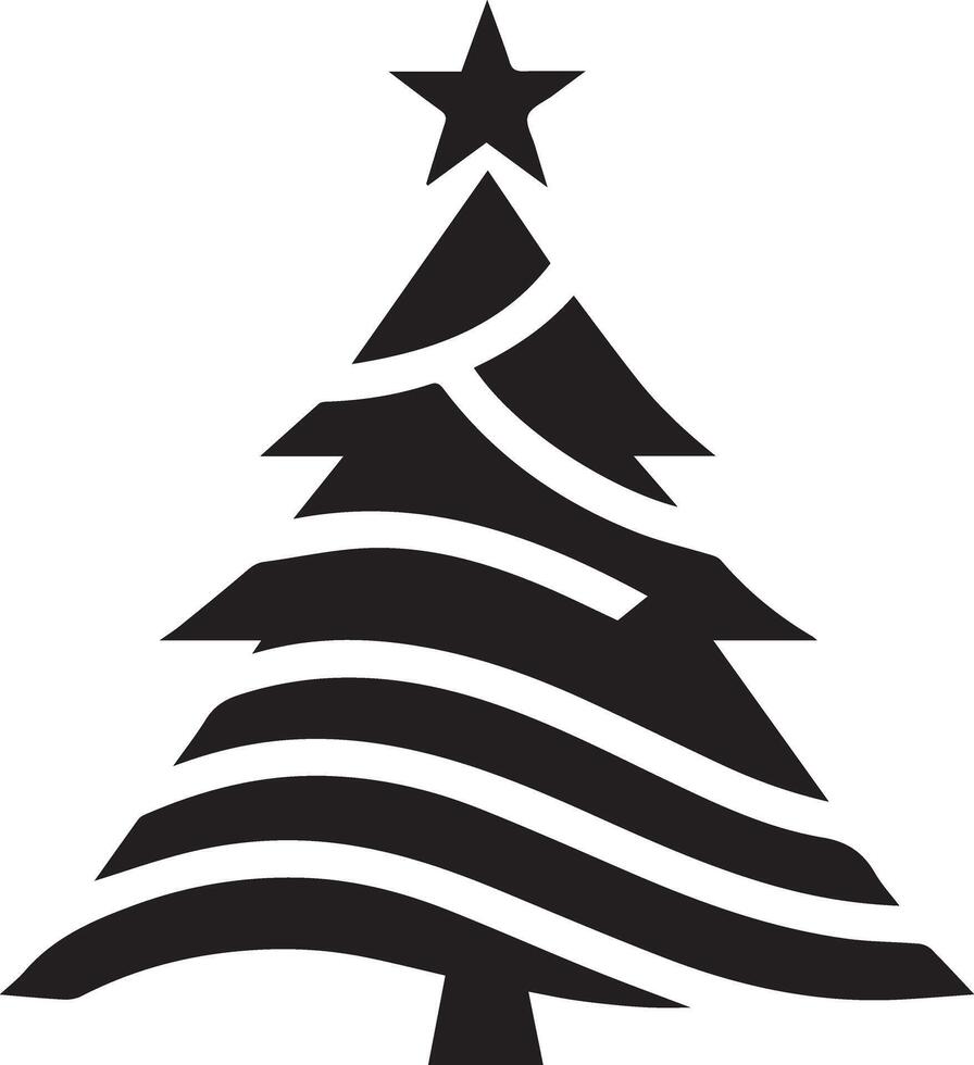 Sharp Angled Holiday Tree in Black vector