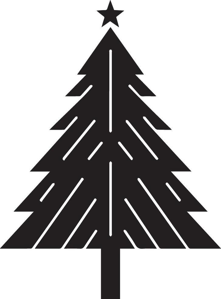 Elegant Black Evergreen Tree Illustration vector