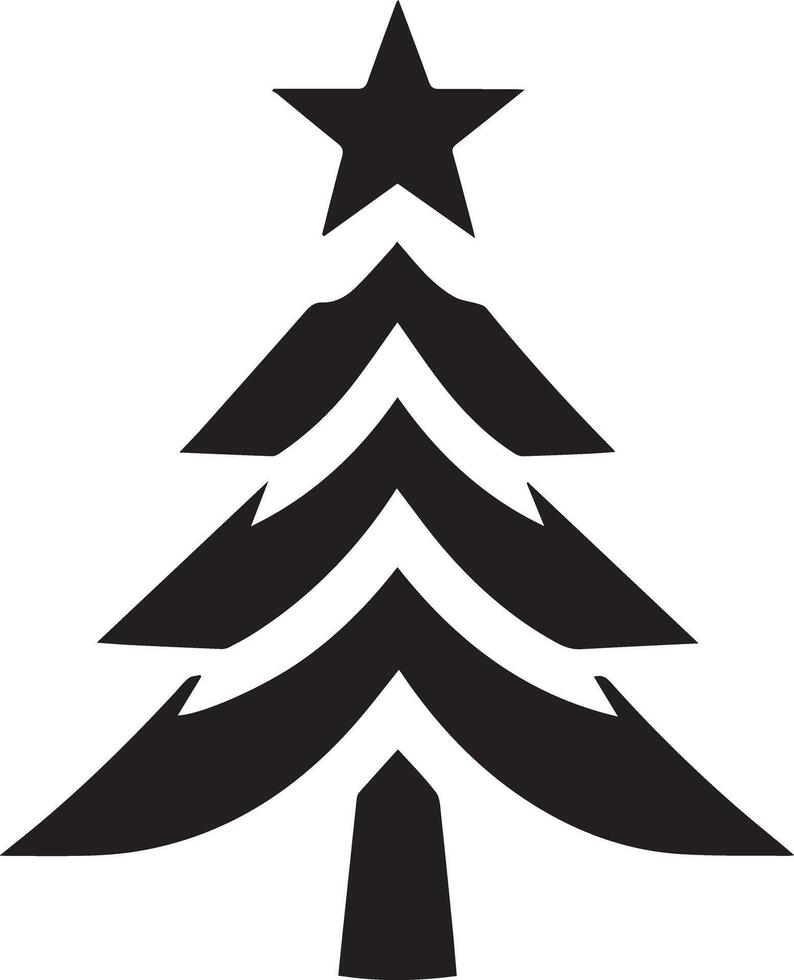 Symmetrical Evergreen Tree in Monotone vector