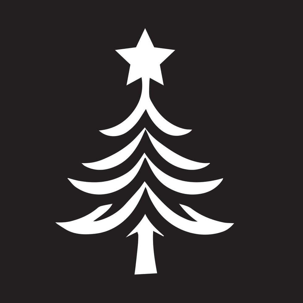 Stylish Festive Tree in Simple Lines vector
