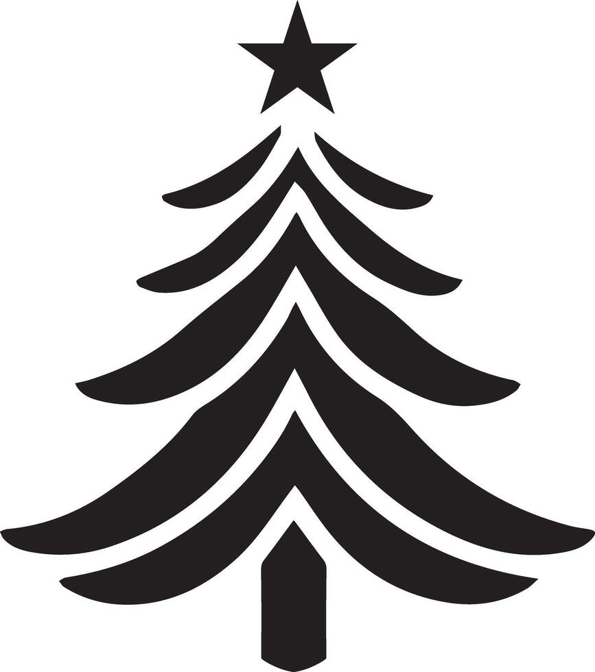 Clean and Minimal Holiday Tree Art vector