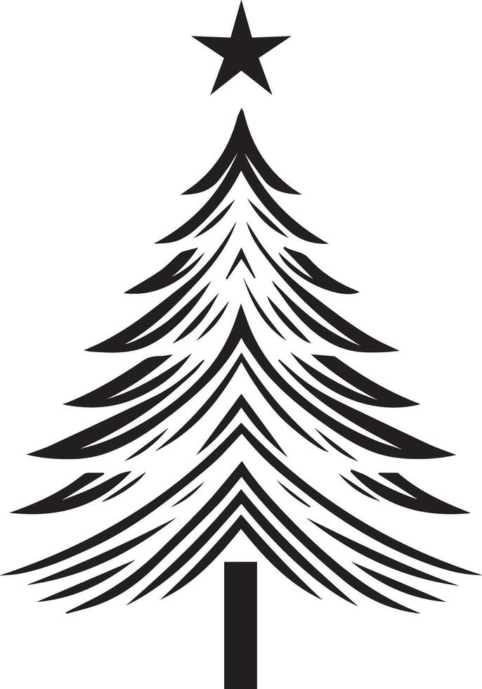 Artistic Black Pine Tree Representation vector