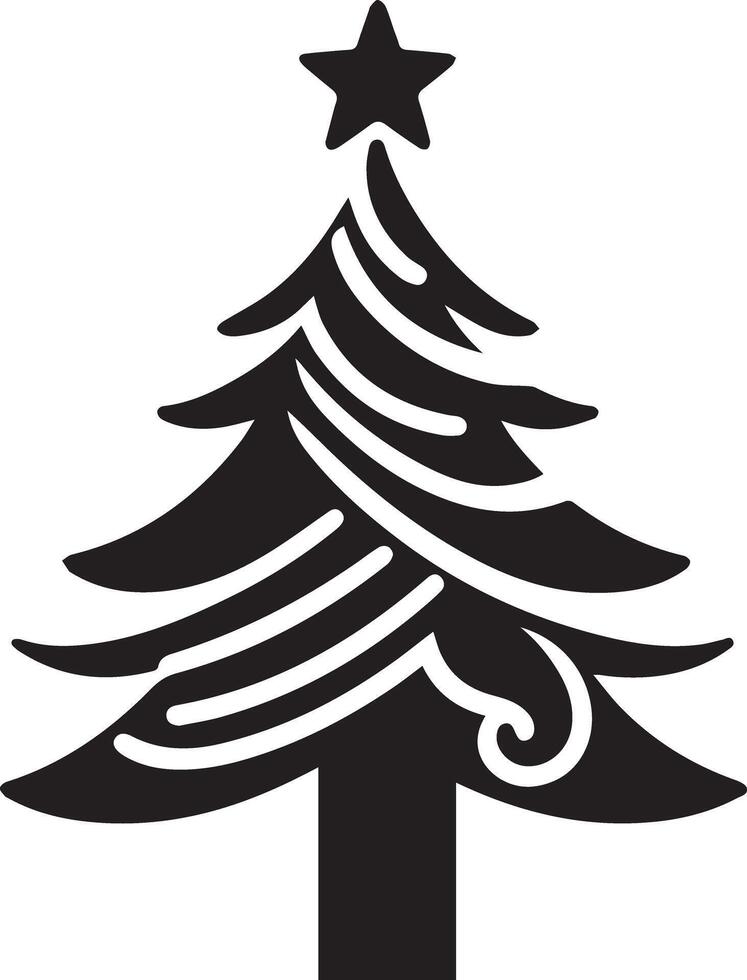 Linear Modern Holiday Tree Design vector