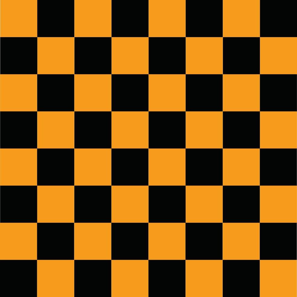 Black and orange checkered seamless geometric pattern. Checkered pattern tile background. Black and Orange grid. checker board abstract. flat style. vector