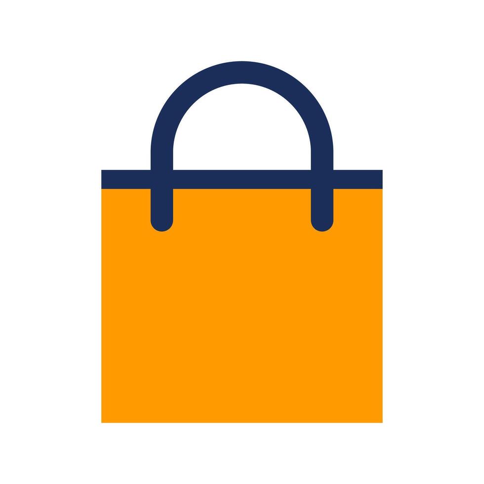 Bright orange bag with a sturdy handle shown clearly vector