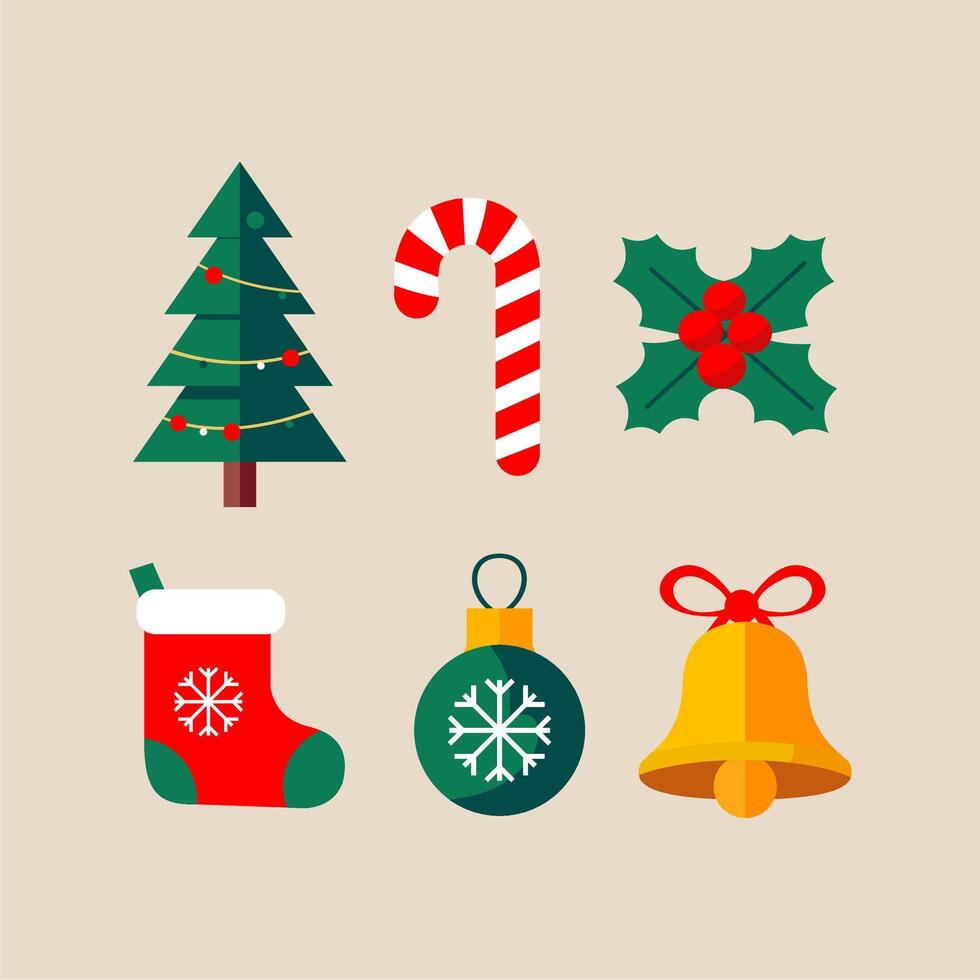 Cute christmas icon ILLUSTRATION set applicable in your design vector
