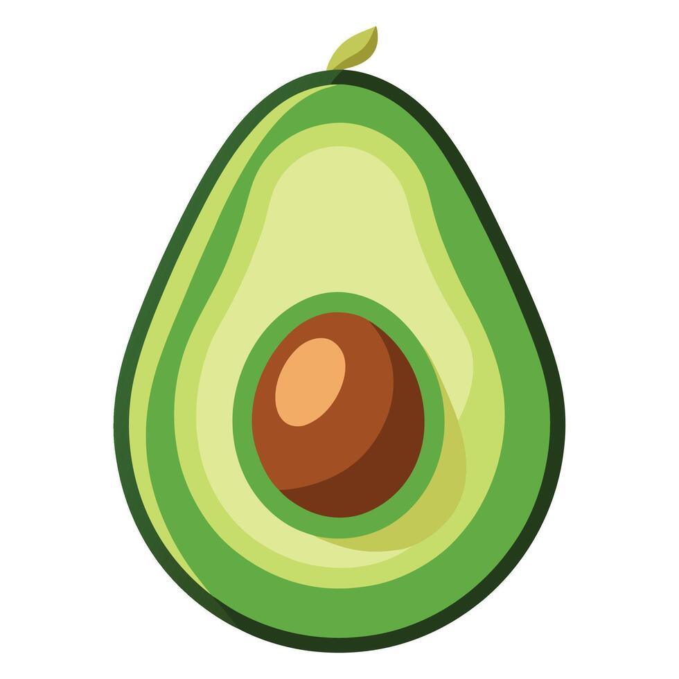 Isolated avocado cartoon cut in half vector