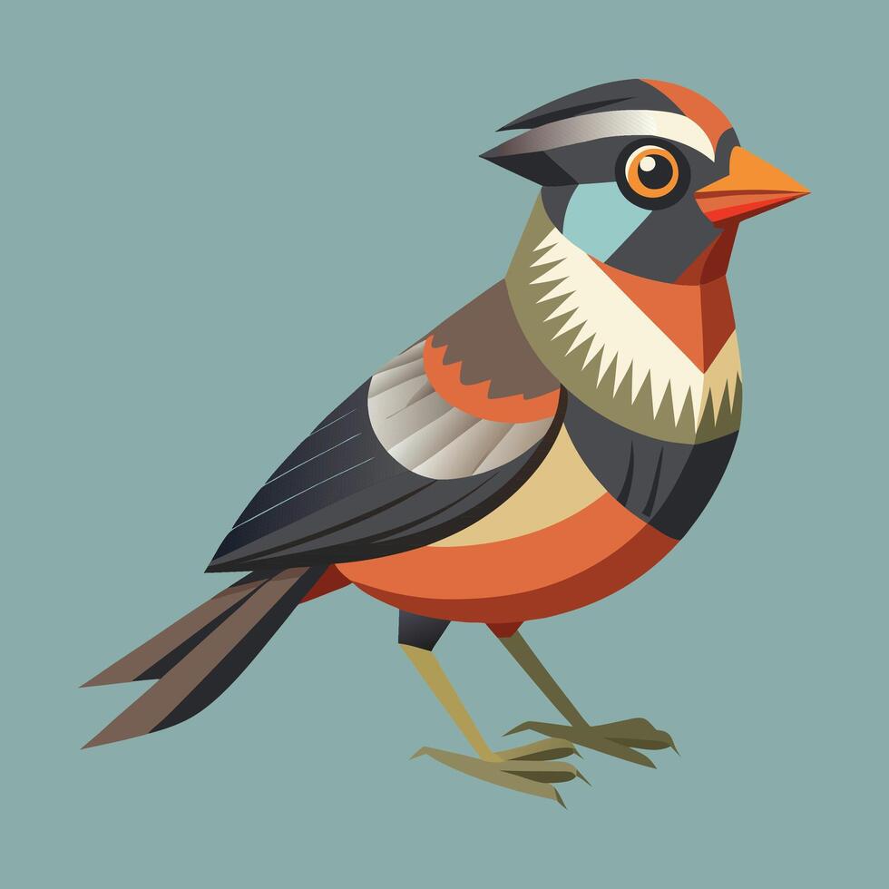 bird art illustrationCute Bird Cartoon Character Sitting Style vector