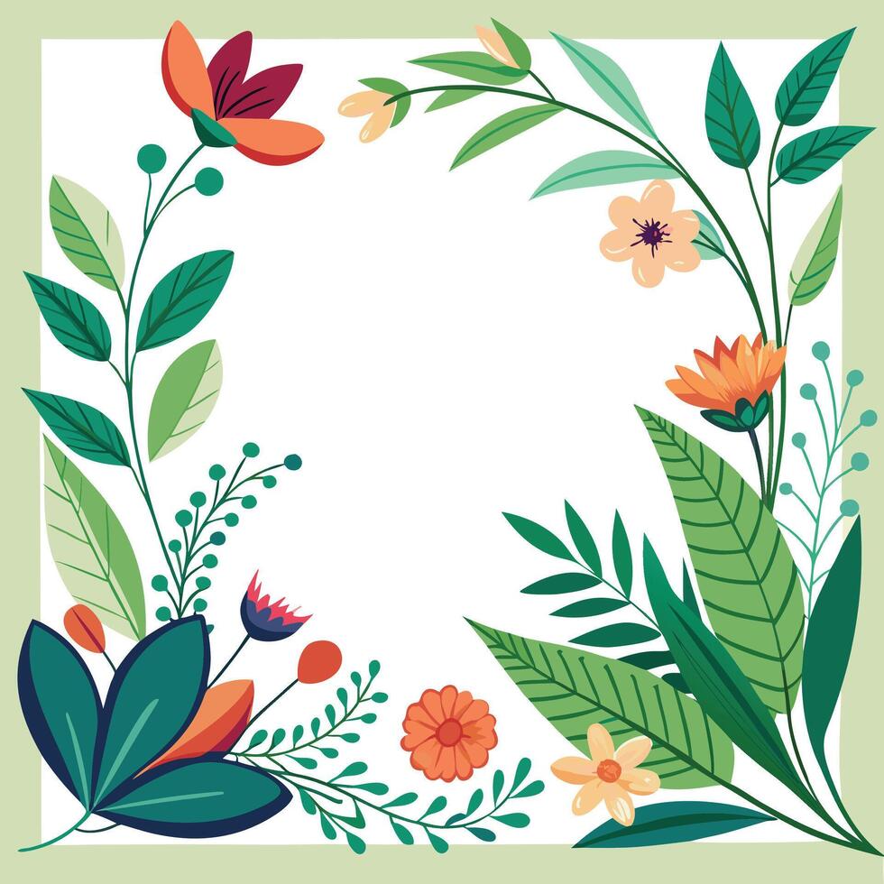 Lovely floral frame with realistic style vector