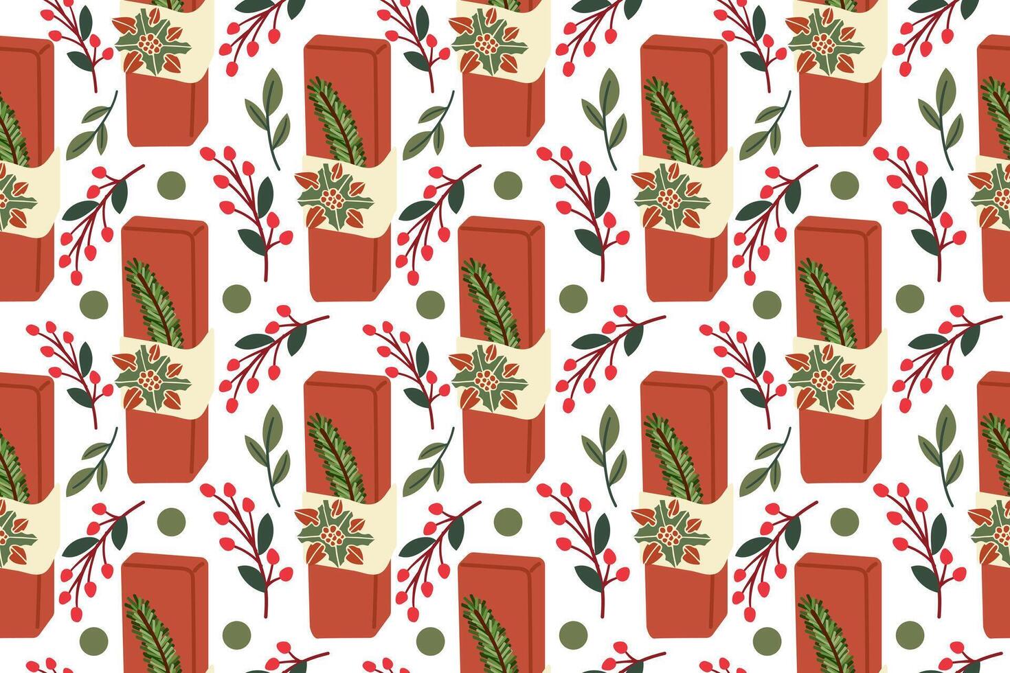 Seamless pattern from Christmas gifts, festive bright gift box can be repeated and scaled in any size . Doodle cartoon style illustration for fabric or paper design. vector