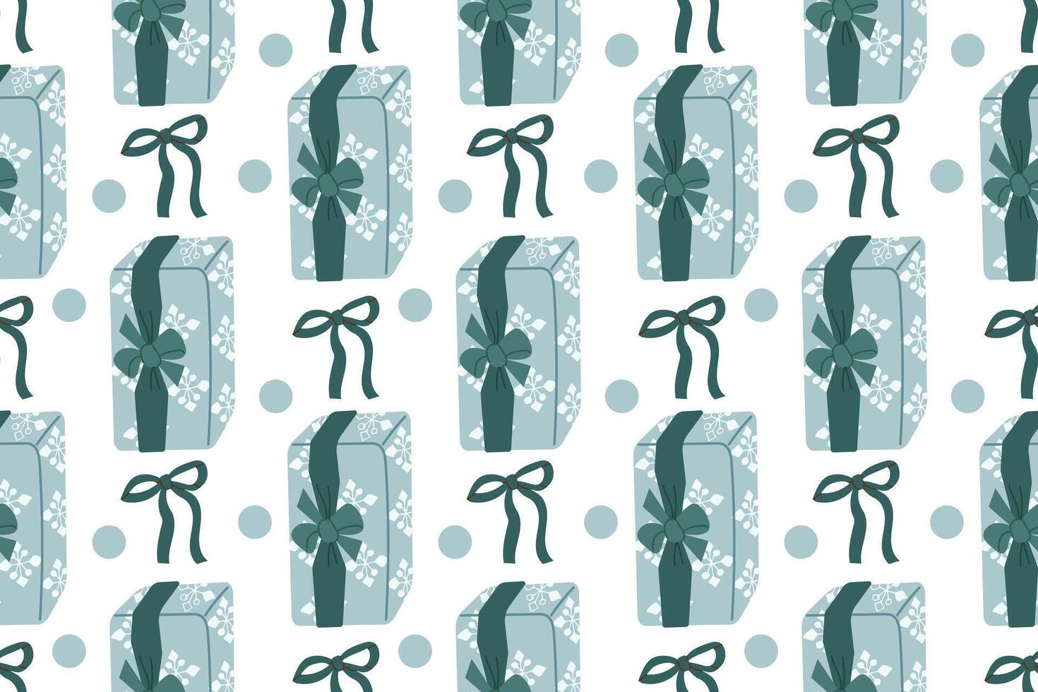 Christmas Seamless pattern from gifts, festive bright gift box can be repeated and scaled in any size . Doodle cartoon style illustration for fabric or paper design. vector
