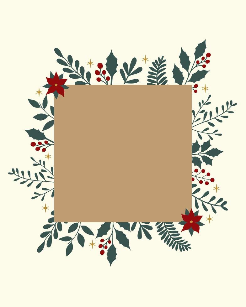 Merry Christmas card with copyspace on light background vector
