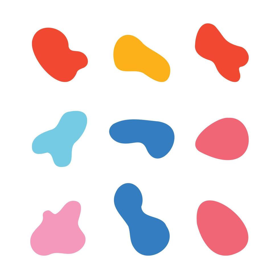 Hand Drawn Set of Organic Blobs Illustration vector