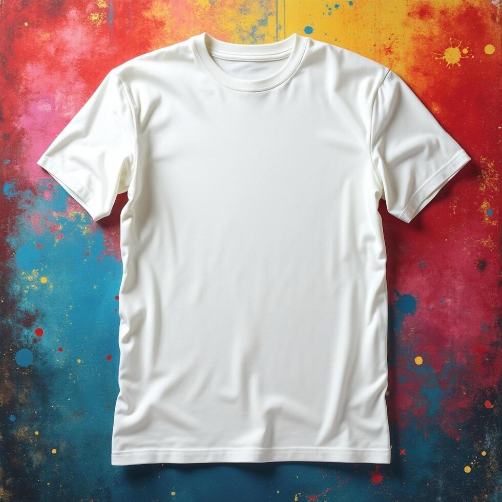 White cotton blank T-shirt photo