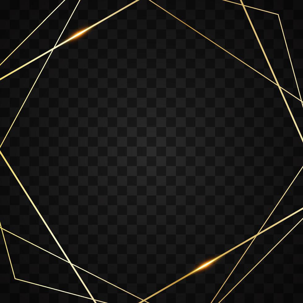 Luxury gold line frame design vector