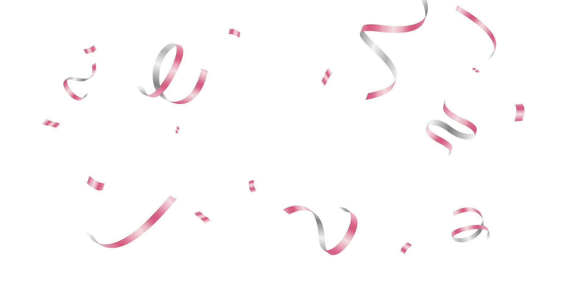 Celebration background with pink confetti. Beautiful Festival Illusion vector
