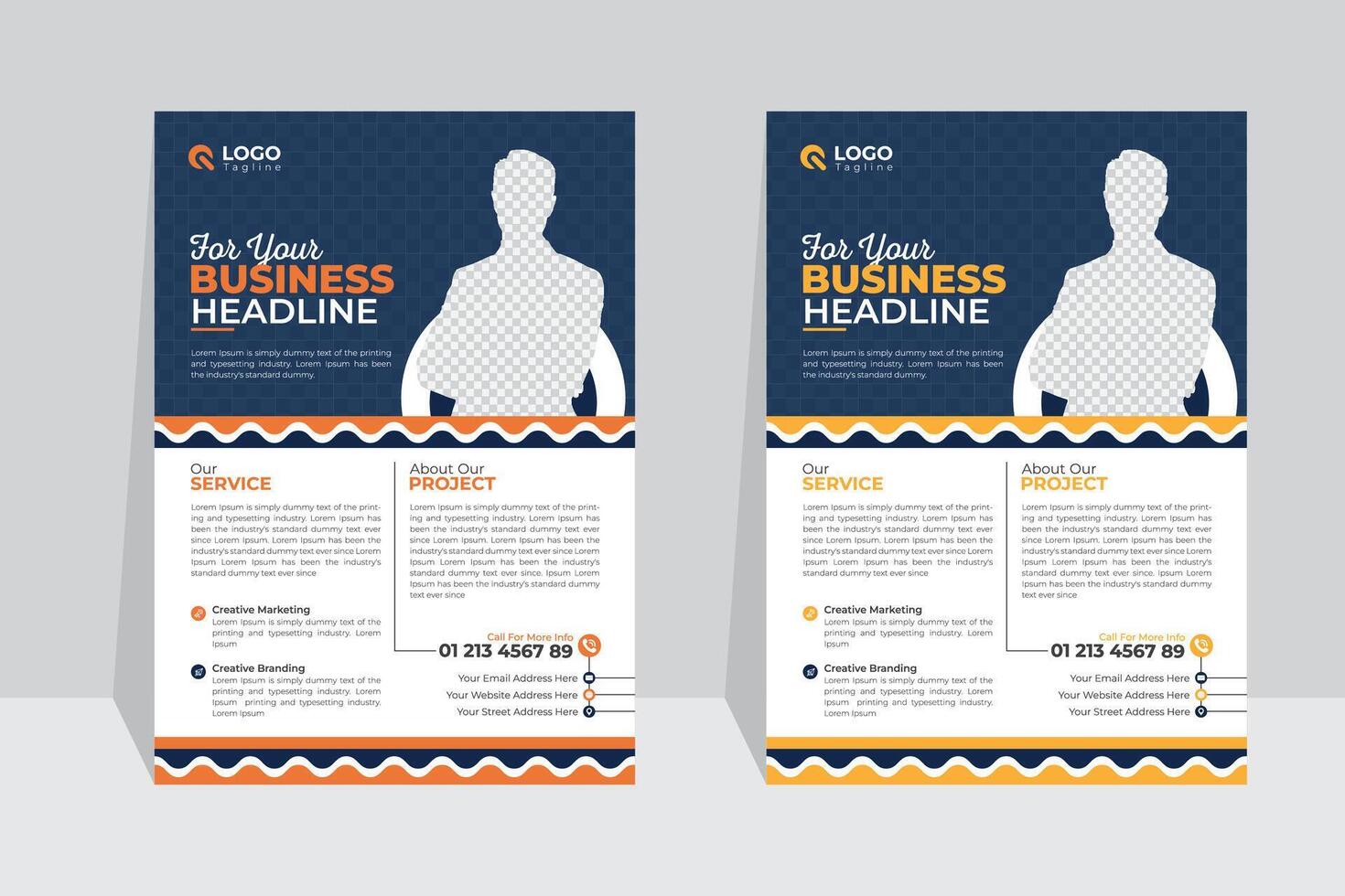 Unique and modern background with two image use, A creative business flyer design or poster template vector