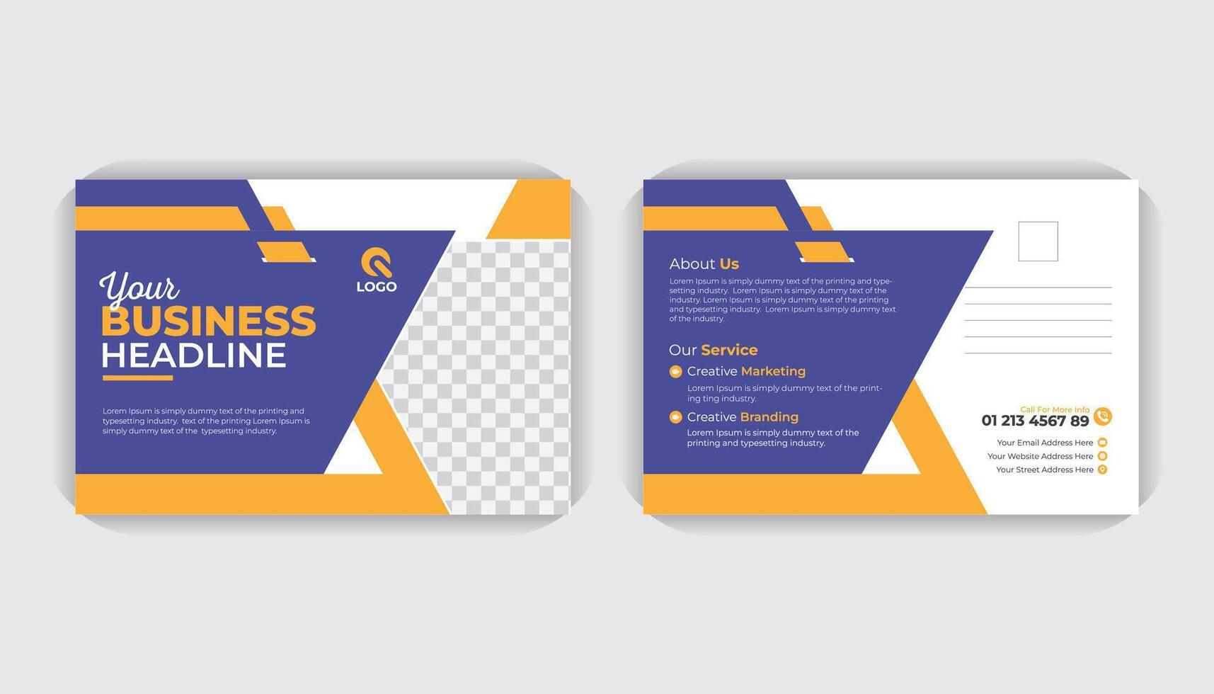 Creative, modern, stylish poster design. Colorful and modern stylish business postcard template vector