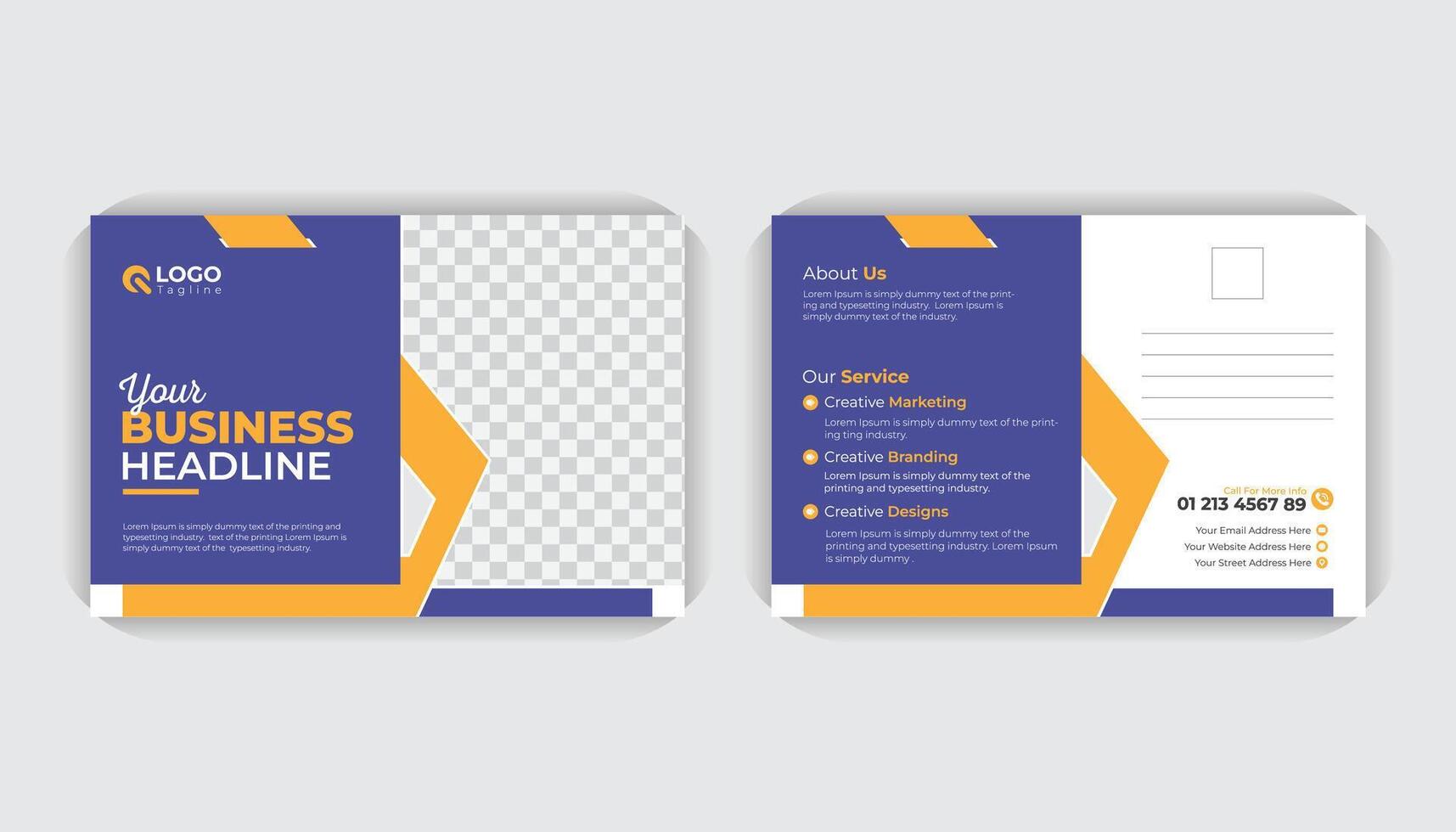 Colorful and modern stylish business postcard design, Creative, modern, stylish poster design. vector