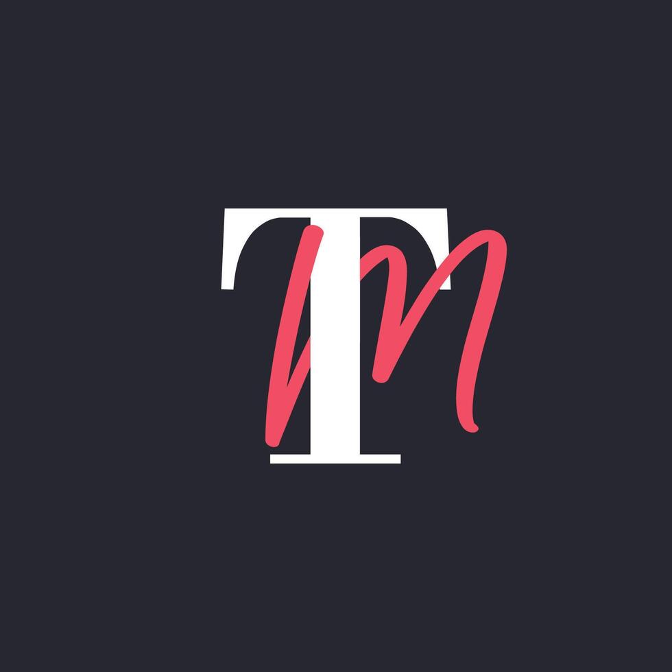Letter TM Logo. Perfectly Blended Initials TM Letter Logo Design vector