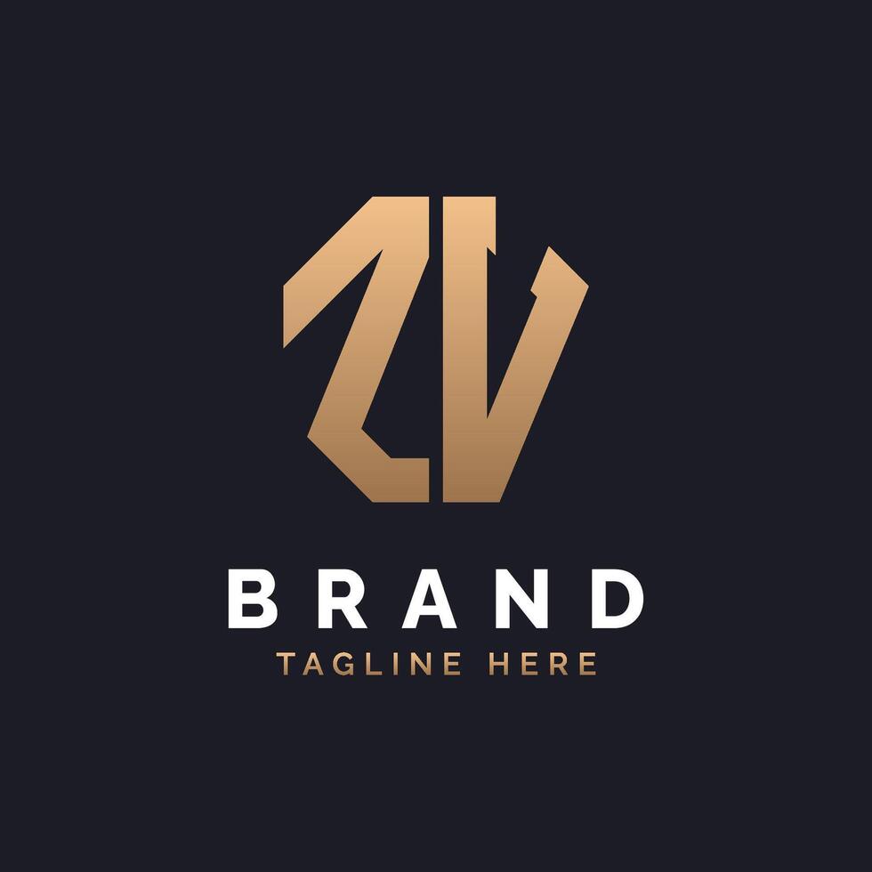ZV Logo Design. Modern, Minimal, Elegant and Luxury ZV Logo. Alphabet Letter ZV Logo Design for Brand Corporate Business Identity. vector