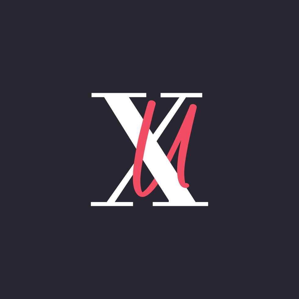 Letter XU Logo. Perfectly Blended Initials XU Letter Logo Design vector