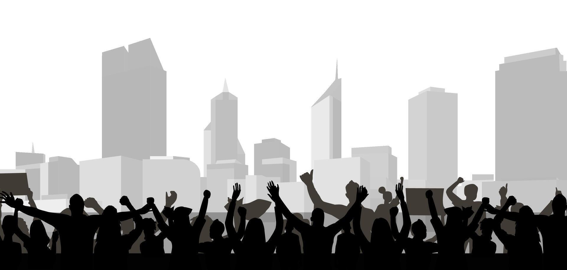 Crowd in the city. Used for decoration, advertising design, websites or publications, banners, posters and brochures. vector