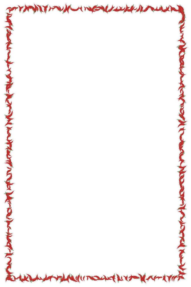 Hot chili red pepper border frame banner. Vegetable spicy pepper poster vector