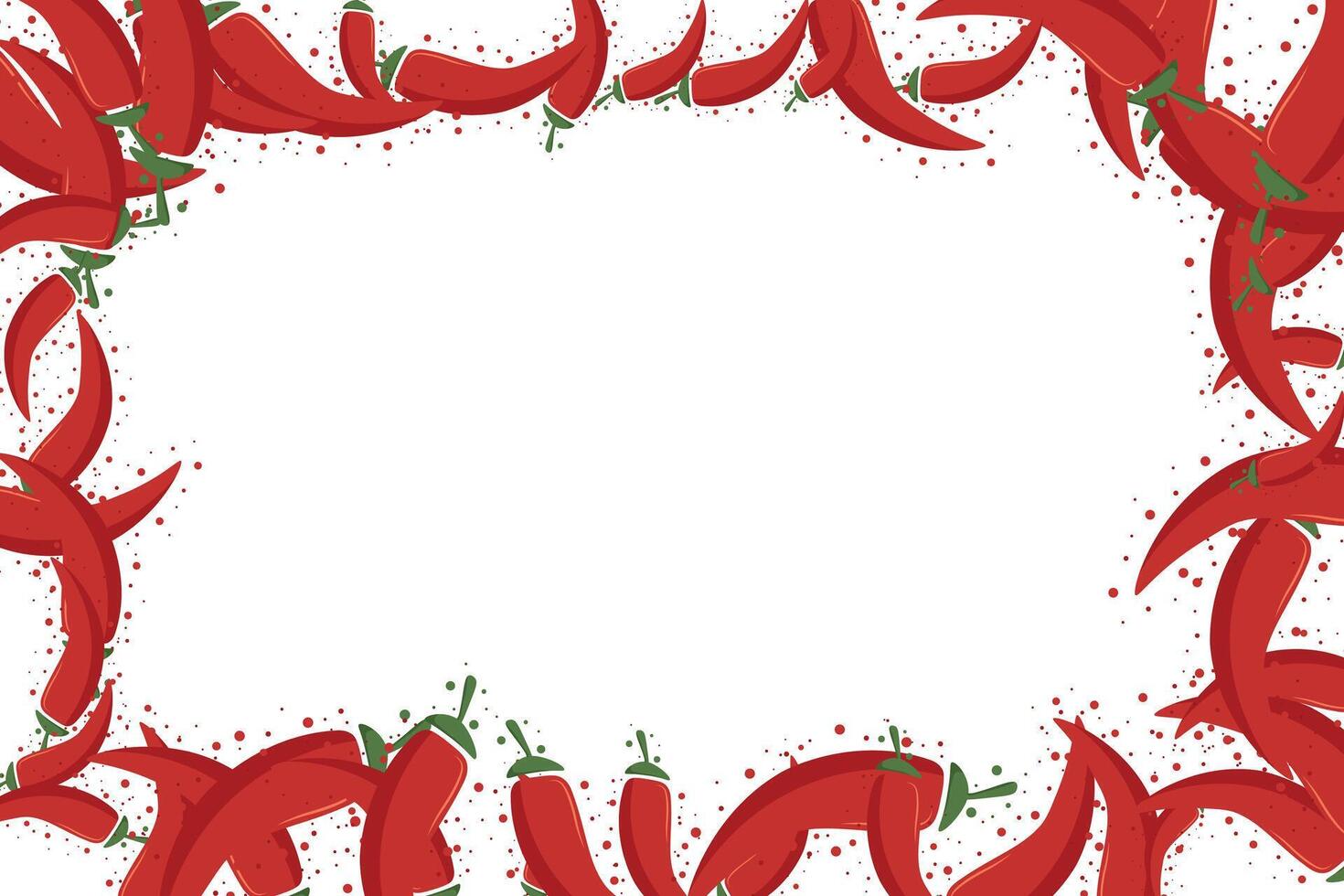 Hot chili red pepper border frame banner. Vegetable spicy pepper poster vector