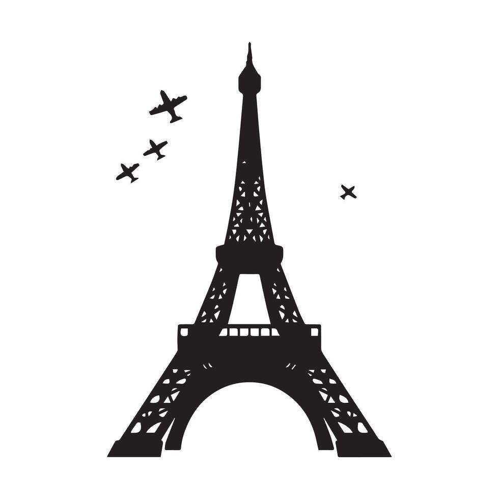Paris Tower Silhouette vector