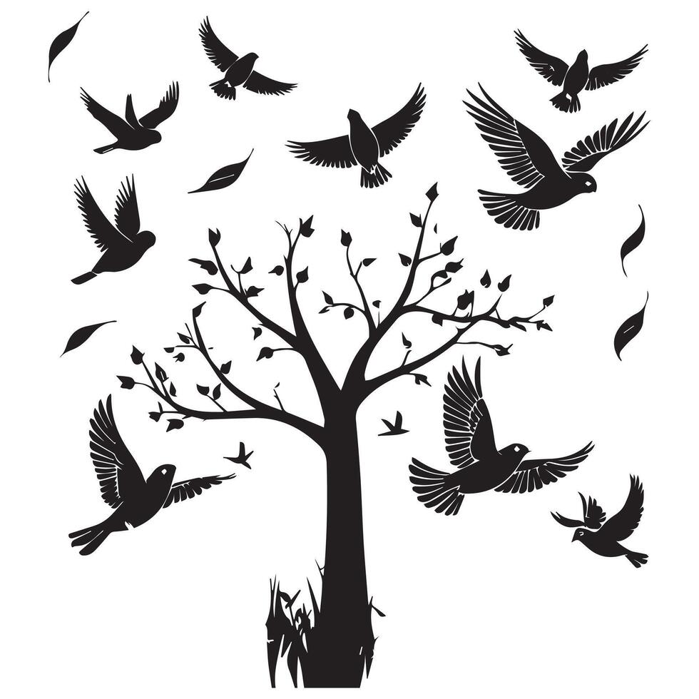 Tree Silhouette Design For Creator vector