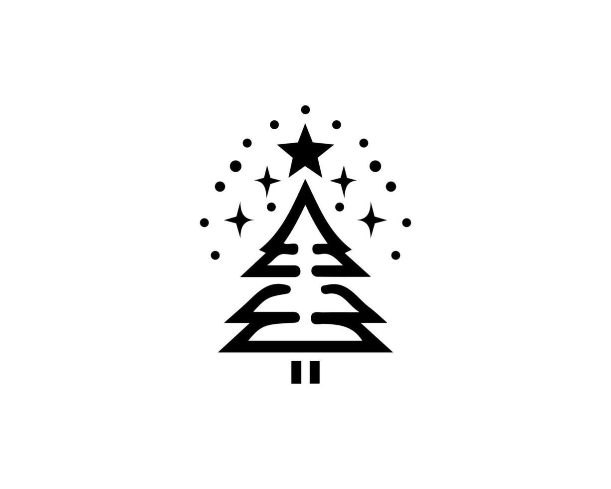 Christmas tree icon illustration vector