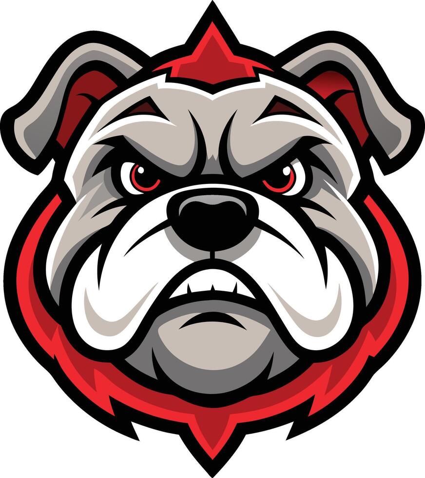 An angry bulldog mascot head vector