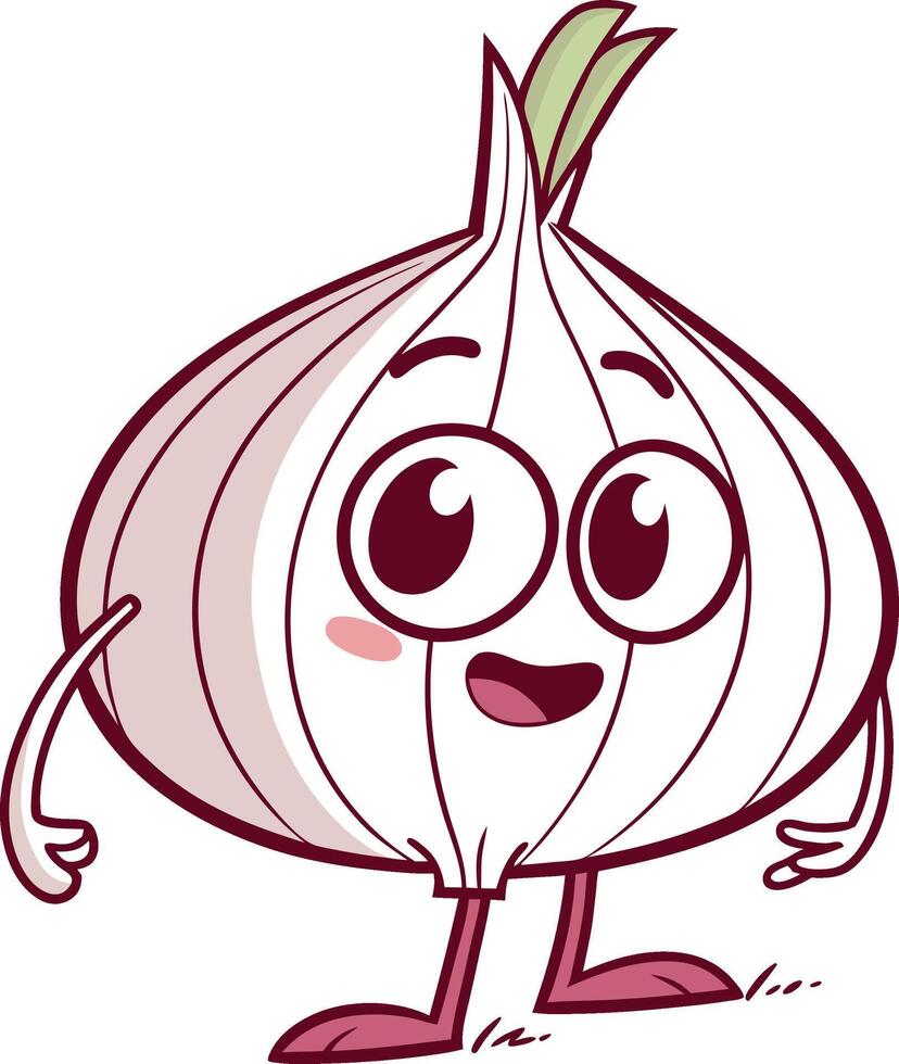 Cartoon onion character illustration vector