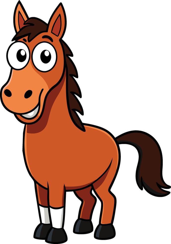 Cartoon horse with a smile vector