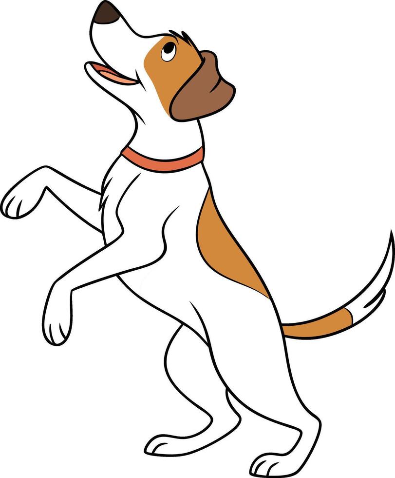 A cartoon dog standing on its hind legs vector