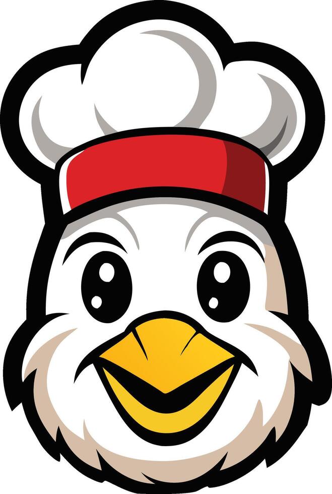 A cartoon chef's hat on an eagle's head vector