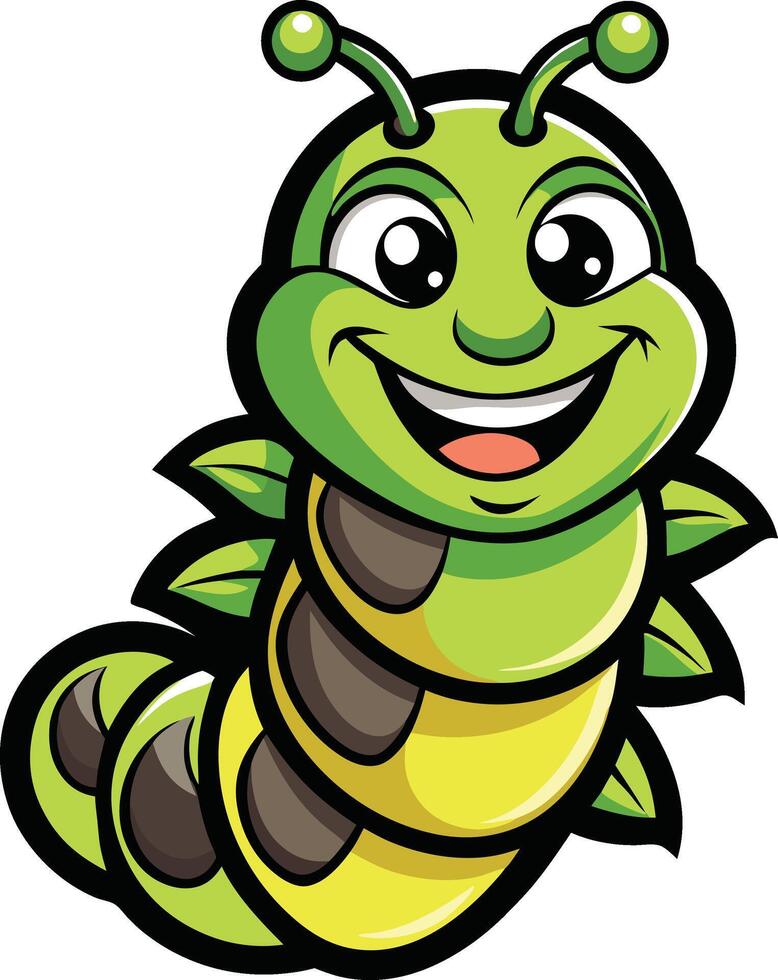Cartoon caterpillar illustration vector